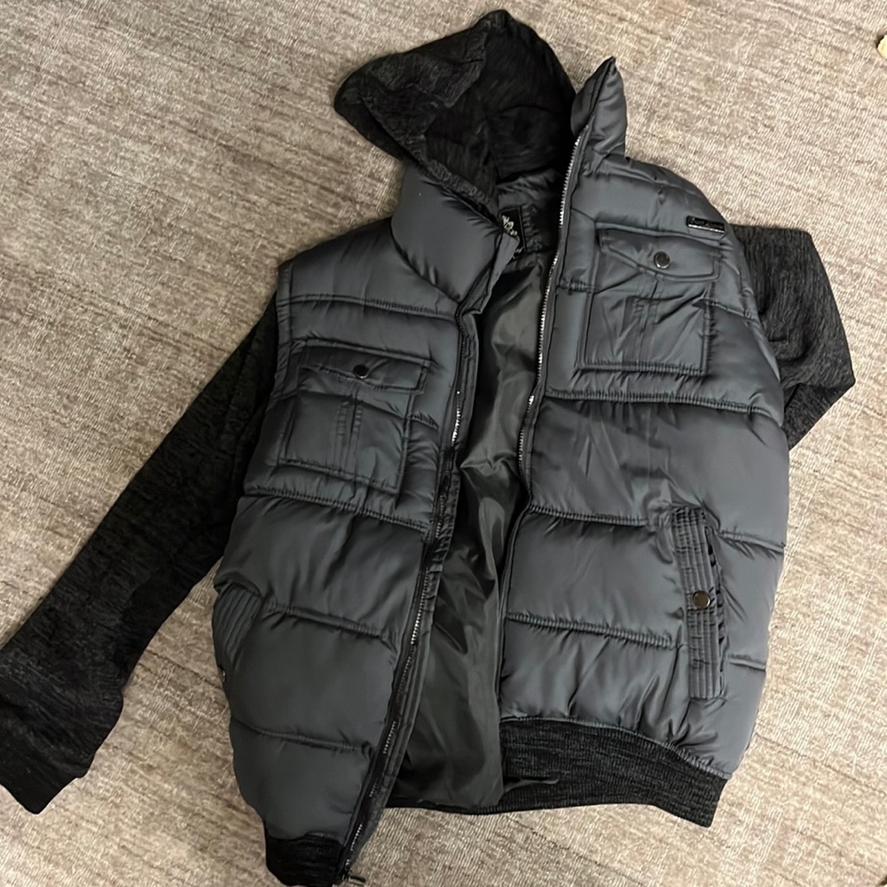 English Laundry Mens large charcoal winter coat with tags never worn